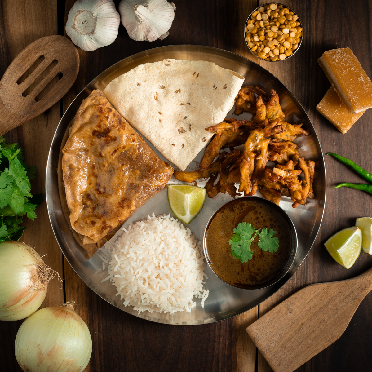Puran Poli & Katachi Amti Full Plate